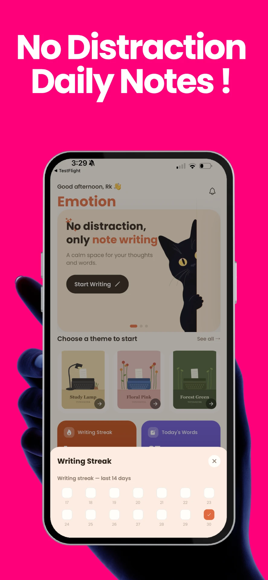 Track your daily writing streak